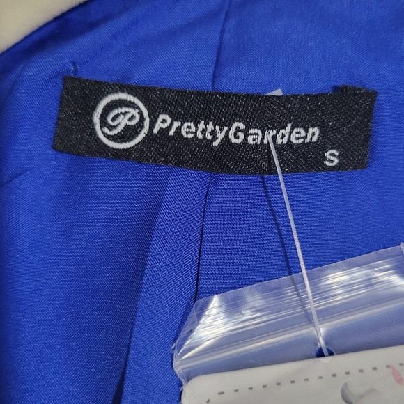 Pretty Garden Women's Blue Winter Corduroy Blazer Jacket Size Sm Oversized - Picture 14 of 16